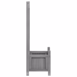 vidaXL Planter with Trellis Raised Bed Garden Planter Brown Solid Wood Fir - grey, 40 x 30 x 90 cm - Additional view 4