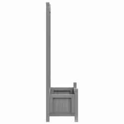 vidaXL Planter with Trellis Raised Bed Garden Planter Brown Solid Wood Fir - grey, 55 x 29.5 x 110 cm - Additional view 4