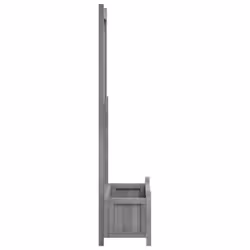 vidaXL Planter with Trellis Raised Bed Garden Planter Brown Solid Wood Fir - grey, 75 x 35 x 150 cm - Additional view 4