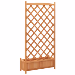 vidaXL Planter with Trellis Raised Bed Garden Planter Brown Solid Wood Fir - brown, 90 x 35 x 180 cm - Additional view 5