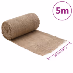 vidaXL Jute Roll Burlap Ribbon Natural Hessian Ribbon Roll 100% Jute 200 gsm - 0.25 x 5 m - Additional view 3