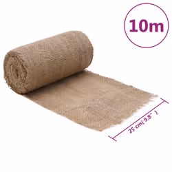 vidaXL Jute Roll Burlap Ribbon Natural Hessian Ribbon Roll 100% Jute 200 gsm - 0.25 x 10 m - Additional view 3