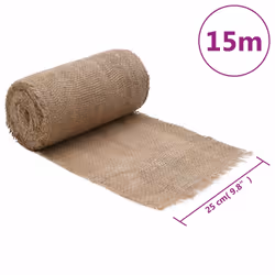 vidaXL Jute Roll Burlap Ribbon Natural Hessian Ribbon Roll 100% Jute 200 gsm - 0.25 x 15 m