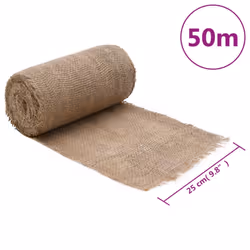 vidaXL Jute Roll Burlap Ribbon Natural Hessian Ribbon Roll 100% Jute 200 gsm - 0.25 x 50 m - Additional view 3