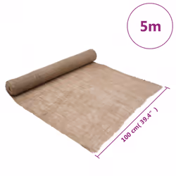 vidaXL Jute Roll Burlap Ribbon Natural Hessian Ribbon Roll 100% Jute 200 gsm - 1 x 5 m - Additional view 3