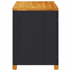vidaXL Garden Storage Box Black 110x55x63 cm Poly Rattan Acacia Wood - Additional view 4