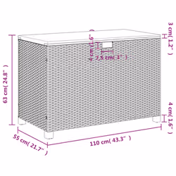 vidaXL Garden Storage Box Outdoor Storage Box Grey Poly Rattan Acacia Wood - Additional view 10