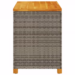 vidaXL Garden Storage Box Outdoor Storage Box Grey Poly Rattan Acacia Wood - Additional view 4