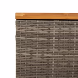 vidaXL Garden Storage Box Outdoor Storage Box Grey Poly Rattan Acacia Wood - Additional view 7