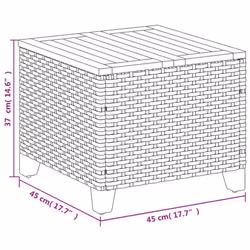 vidaXL Garden Table Outdoor Table Dining Table Black Poly Rattan Acacia Wood - Additional view 8