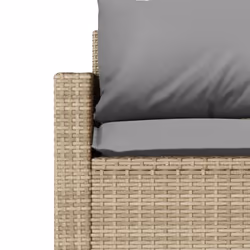 vidaXL Garden Dining Set 2 Piece with Cushions 3-seater Sofa Beige Poly Rattan - Additional view 8