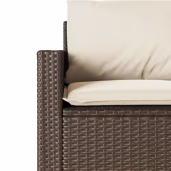 vidaXL Garden Sofa with Cushions 3-Seater Outdoor Sofa Couch Brown Poly Rattan - Additional view 6