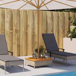 vidaXL Parasol Base Cover Umbrella Base Cover Grey Poly Rattan and Acacia - Additional view 2