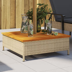 vidaXL Parasol Base Cover Umbrella Base Cover Beige Poly Rattan and Acacia