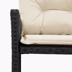 vidaXL Garden Sofa with Table and Cushions L-Shaped Sofa Black Poly Rattan - Additional view 7