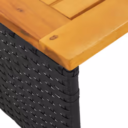 vidaXL Garden Sofa with Table and Cushions L-Shaped Sofa Black Poly Rattan - Additional view 8