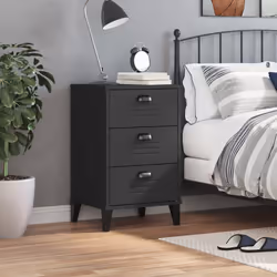 VidaXL 374912 nightstand/bedside table Black