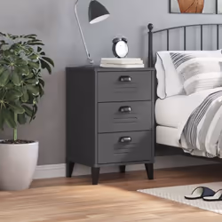 vidaXL Bedside Cabinet Side Table Nightstand Anthracite Grey Engineered Wood