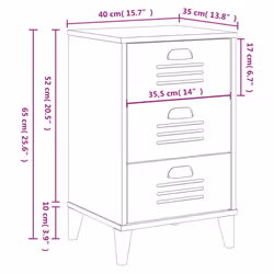vidaXL Bedside Cabinet Side Table Nightstand Anthracite Grey Engineered Wood