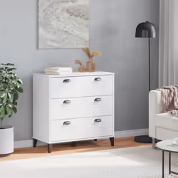 vidaXL Drawer Cabinet Office File Cabinet Storage Cabinet Solid Wood Pine - white