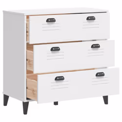 vidaXL Drawer Cabinet Office File Cabinet Storage Cabinet Solid Wood Pine - white - Additional view 4