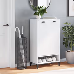 vidaXL Shoe Cabinet Shoe Storage Cupboard Shoe Rack White Engineered Wood