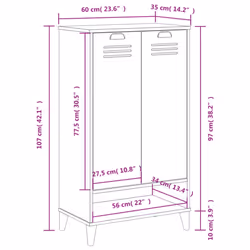 vidaXL Shoe Cabinet Shoe Storage Shoe Rack Anthracite Grey Engineered Wood - Additional view 9