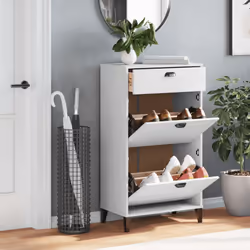 vidaXL Shoe Cabinet Shoe Storage Cupboard Shoe Rack White Engineered Wood