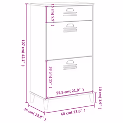 vidaXL Shoe Cabinet Shoe Storage Cupboard Shoe Rack White Engineered Wood - Additional view 8