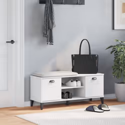 vidaXL Shoe Bench Hall Storage Bench Seat Shoe Rack White Engineered Wood