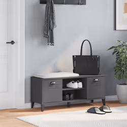 vidaXL Shoe Bench Storage Bench Seat Shoe Rack Anthracite Grey Engineered Wood