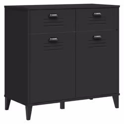 vidaXL Sideboard Storage Cupboard Highboard Side Cabinet Black Engineered Wood