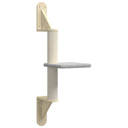 vidaXL Wall-mounted Cat Tree with Scratching Post Cat Climbing Tree Cat Tower - light grey