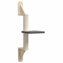 vidaXL Wall-mounted Cat Tree with Scratching Post Cat Climbing Tree Cat Tower - dark grey