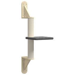 vidaXL Wall-mounted Cat Tree with Scratching Post Cat Climbing Tree Cat Tower - dark grey