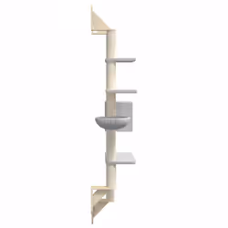 vidaXL Wall-mounted Cat Tree with Scratching Post Cat Climbing Tree Light Grey - Additional view 4