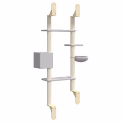 vidaXL Wall-mounted Cat Tree with Scratching Post Cat Climbing Tree Light Grey - Additional view 5