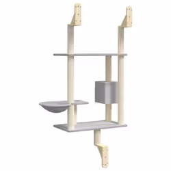 vidaXL Wall-mounted Cat Tree with Scratching Post Cat Climbing Tree Light Grey - light grey - Additional view 5