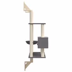 vidaXL Wall-mounted Cat Tree with Scratching Post Cat Climbing Tower Dark Grey - Additional view 4