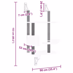 vidaXL Wall-mounted Cat Tree with Scratching Post Cat Climbing Tower Dark Grey - Additional view 6