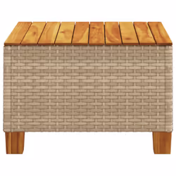 vidaXL Garden Table Outdoor Table Dining Table Beige Poly Rattan Acacia Wood - Additional view 4