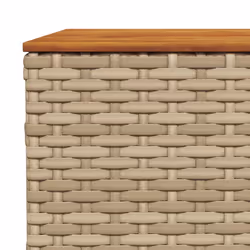 vidaXL Garden Table Outdoor Table Dining Table Beige Poly Rattan Acacia Wood - Additional view 6