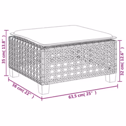 vidaXL Garden Stool with Cushion Outdoor Ottoman Cube Stool Beige Poly Rattan - Additional view 8