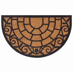 vidaXL Door Mat Floor Mat Entrance Mat Doormat Half Round Rubber and Coir