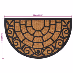 vidaXL Door Mat Floor Mat Entrance Mat Doormat Half Round Rubber and Coir
