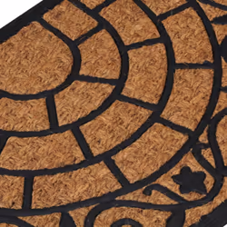 vidaXL Door Mat Floor Mat Entrance Mat Doormat Half Round Rubber and Coir - Additional view 4