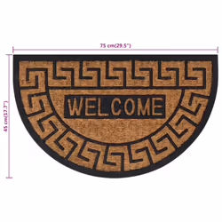 vidaXL Door Mat Floor Mat Entrance Mat Doormat Half Round Rubber and Coir