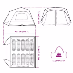 vidaXL Family Tent 10-Person Lightweight Tent Green Quick Release Waterproof - Additional view 3