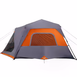 vidaXL Family Tent 10-Person Dome Tent Grey & Orange Quick Release Waterproof - Additional view 7