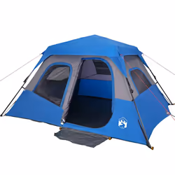 vidaXL Family Tent 6-Person Lightweight Tent Blue Quick Release Waterproof